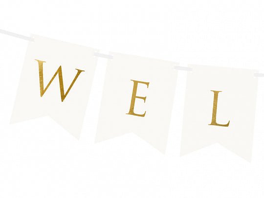 White Welcome <br> Banner - Sweet Maries Party Shop