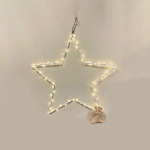 White Wire LED Star, 40cm <br> Hanging Decoration - Sweet Maries Party Shop