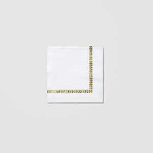 White with Gold <br> Cocktail Napkins (25) - Sweet Maries Party Shop